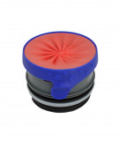 Blue and red Steel TWIZZ leakproof screw-on top