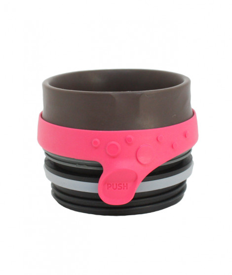 Pink and brown Steel TWIZZ leakproof screw-on top