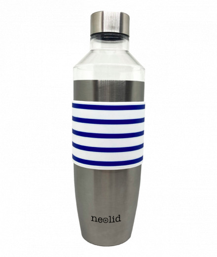 Stylish striped blue sleeve for Bottle 750ml